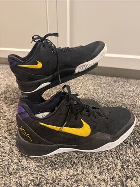 Nike Kobe Bryant Basketball Shoes Black Gold Purple Youth 7Y Women’s 8.5